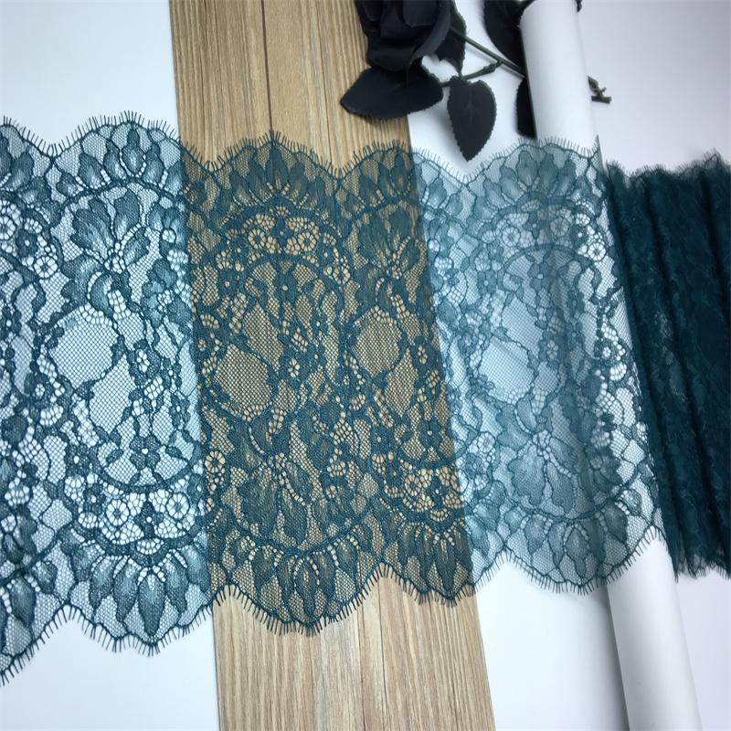 ( 4 Colors ) 3m x 22cm French Chantilly Lace, Non-stretch Eyelash Lace Trim for Bra, Underwear, Lingerie, Dress, Garment, Sewing & Crafting