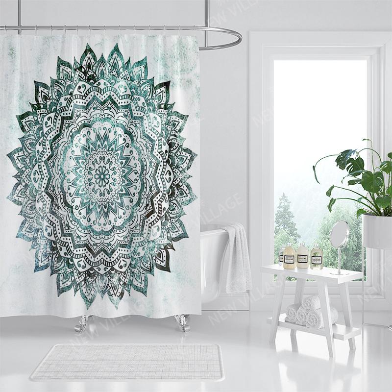 

Водонепроницаемые тканевые шторки для душа Аксессуары для шторки для ванной Занавеска для ванной 180x200см 240*200см бохо декор винтажная мандала W240XH200cm