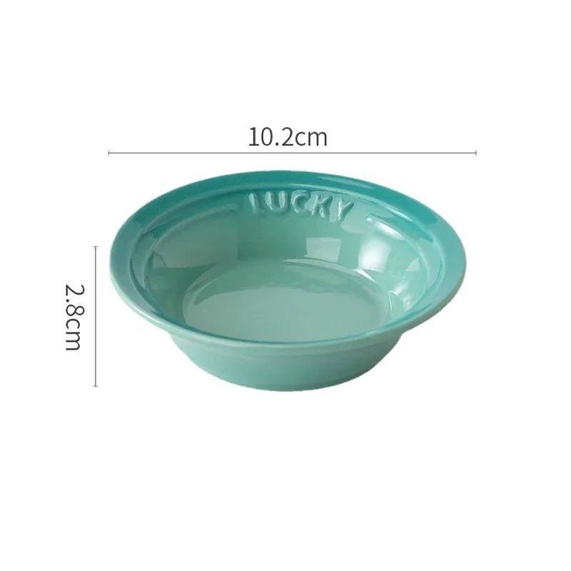 Ceramic Small Round Dishes Household Appetizer Plates for Snacks & Dipping Sushi Soy Sauce Vinegar Saucer Kitchen Tableware