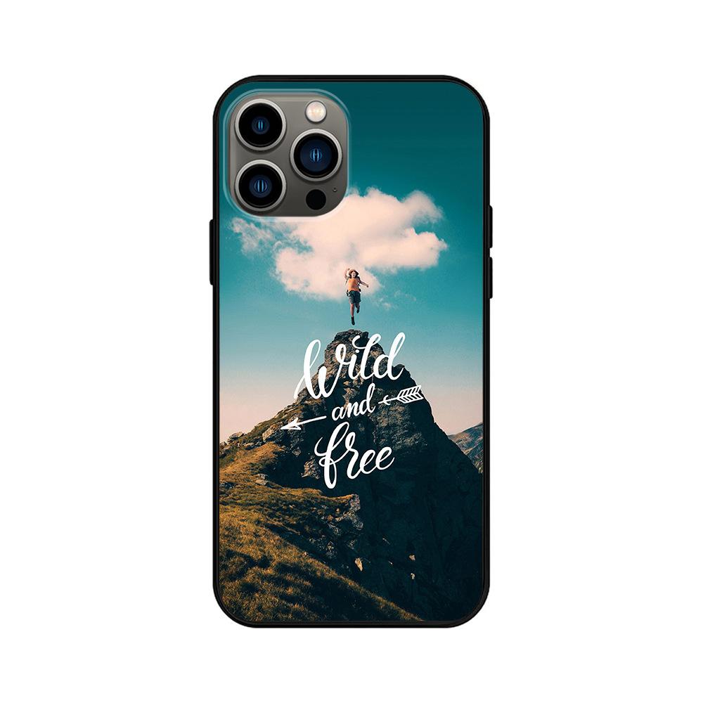 Applicable To IPhone16 Mobile Phone Case, New Couple Outdoor Seaside Landscape English Alphabet Mobile Phone Case