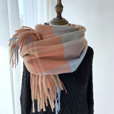 Scarf Women'S New Autumn And Winter Versatile Plaid Imitation Cashmere Tassel Shawl Student Couple Thick Warm Scarf