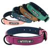 Customized PU Leather Dog Collar Free Engraving Dog NameTags Soft Padded Pet Necklace For Small Medium Large Dogs Pitbull Pug