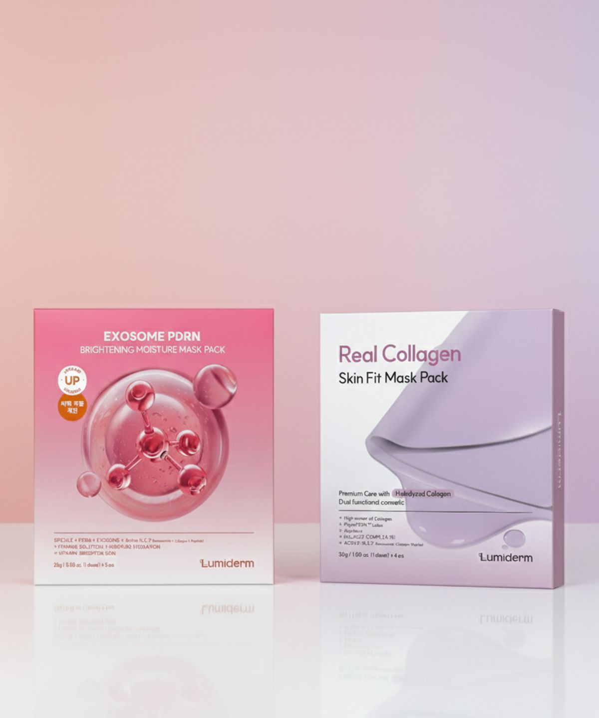 [SET] Lumiderm Collagen Mask Pack + Exosome PDRN Moisture Mask Pack Set (9 Packs)
