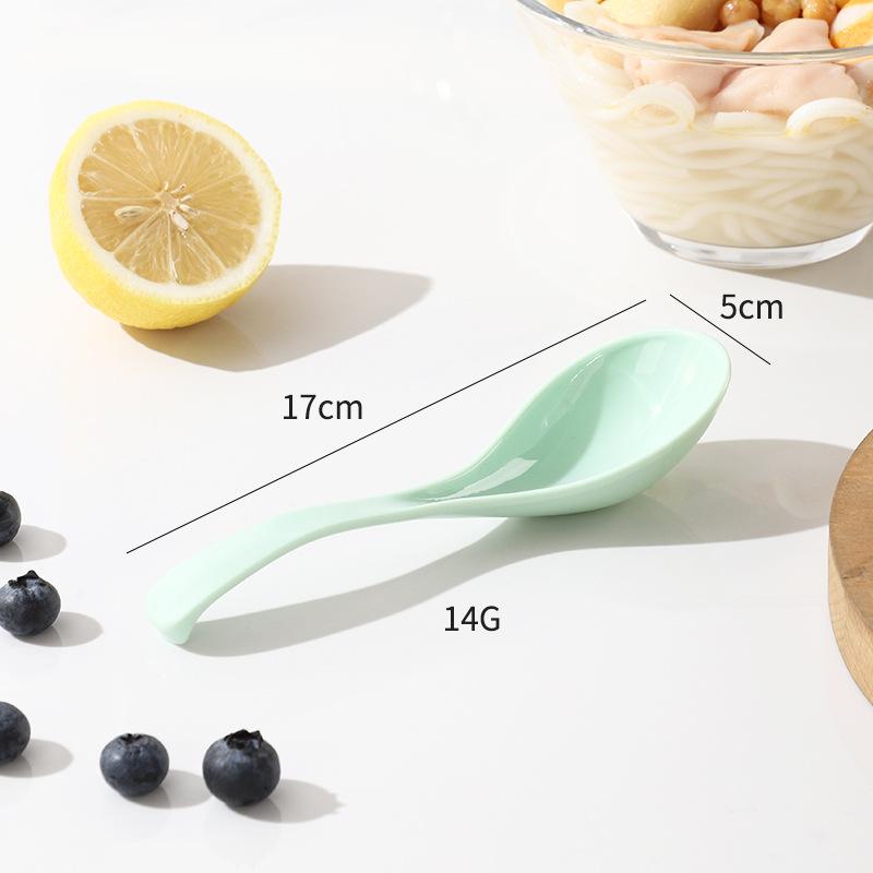 Spoon - Household High-temperature Resistant Anti-drop Clear Soup Deep-mouth Ramen Spoon, Rice Noodle Long-handled Plastic Soup Spoon