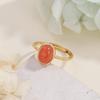 Natural Nanhong S925 Sterling Silver Ring Egg Surface Silver Inlaid Nanhong Ring Opening Cross-border Versatile Jewelry Fashion Gift