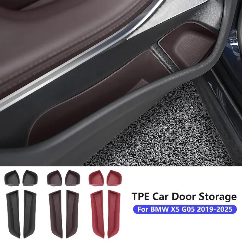 Car Door Side Storage Box TPE Front Rear Car Door Slot Organizer Tray Organizer Interior Accessories For BMW X5 G05 -2025
