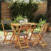 VidaXL 5-Piece Folding Bistro Set with Cushions Solid Acacia Wood 4105505