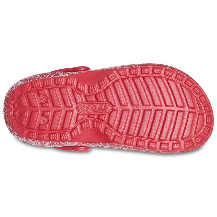 Crocs Classic Lined Clog Holiday Charm - Red Unisex Sneakers White 207687-646