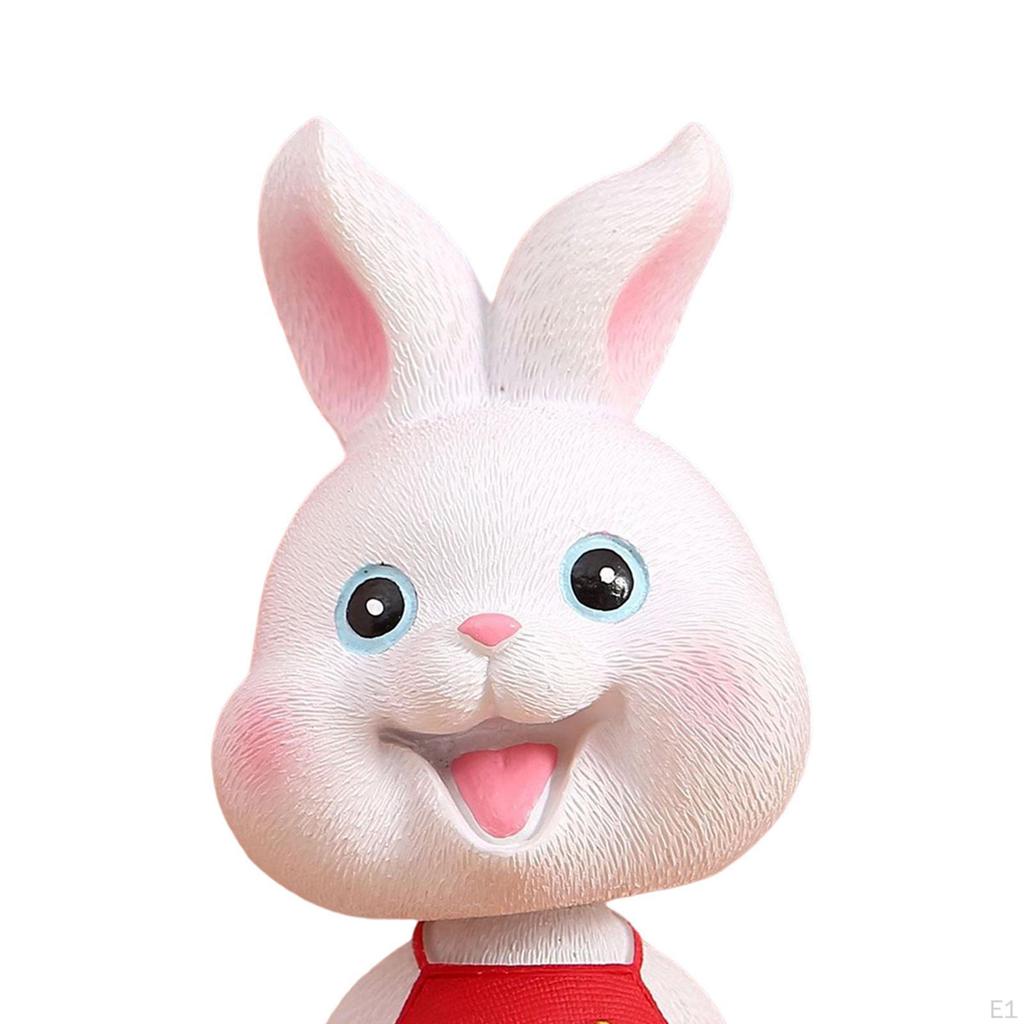 Statue Bunny Small Figurine for Office Cake Toppers Home Decor