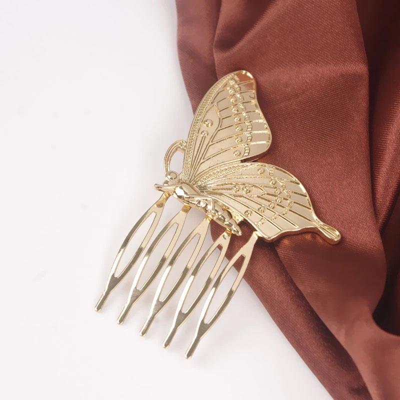 Neuer Schmetterling Haarkamm Mädchen Legierung Haarspangen Haaraccessoires für Frauen Gold Silber Farbe Haarklammern Haarnadeln Kopfschmuck Geschenke