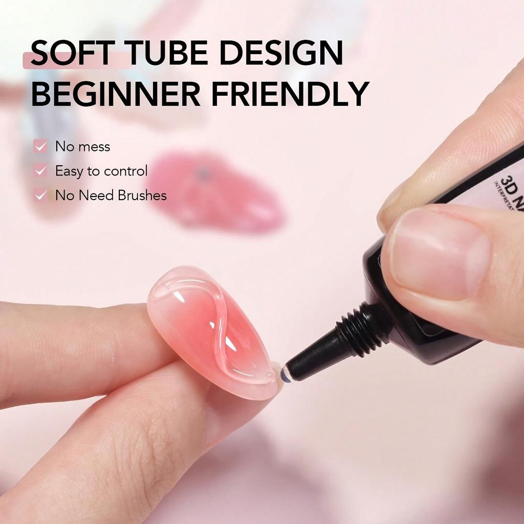 3D Gel Nail Art Modeling Gel, Suitable For Nail Design DIY Nail Art For Painting, Molding, Sculpting And Halloween Decoration