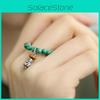 Срібне кільце S925 Зелений Сосновий Будда Лотос Еластичне для Жінок 2024 Простий Стильний Дизайн