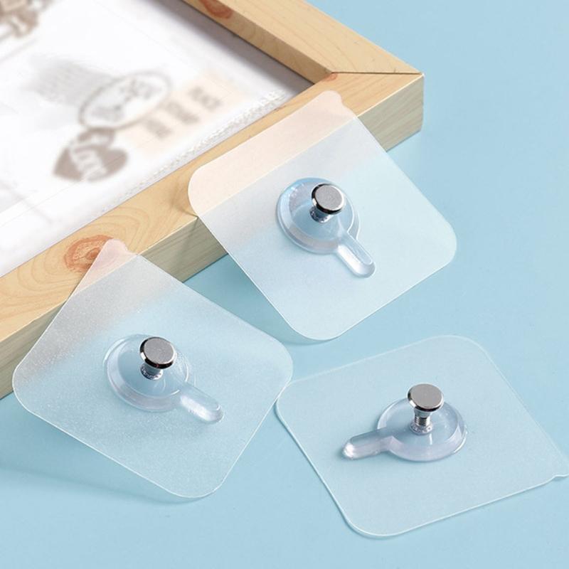 10Pcs  White Adhesive Hooks Without Tool Installation Functional Bathroom Kitchen Organizers for Small Space Livings