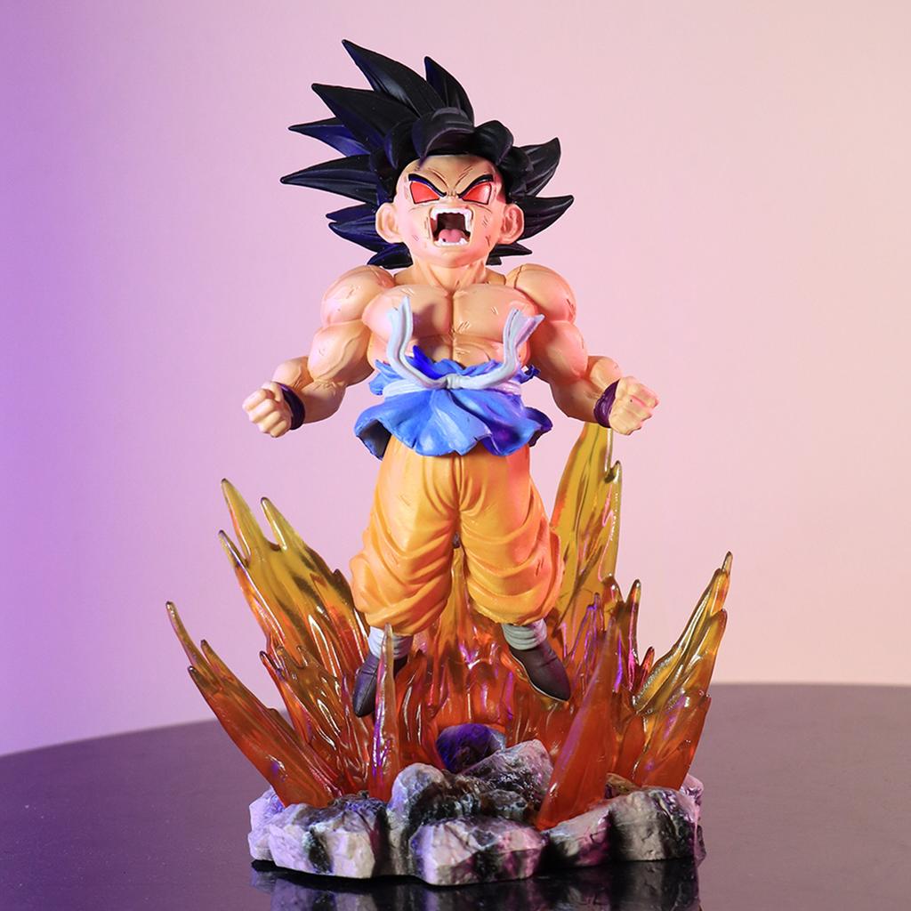 Bandai 19cm Dragon Ball SHK Kaiyuan Series NO.2 Glossy Brunette Super Four Goku Model PVC Wukong Animation Model Ornament Birth
