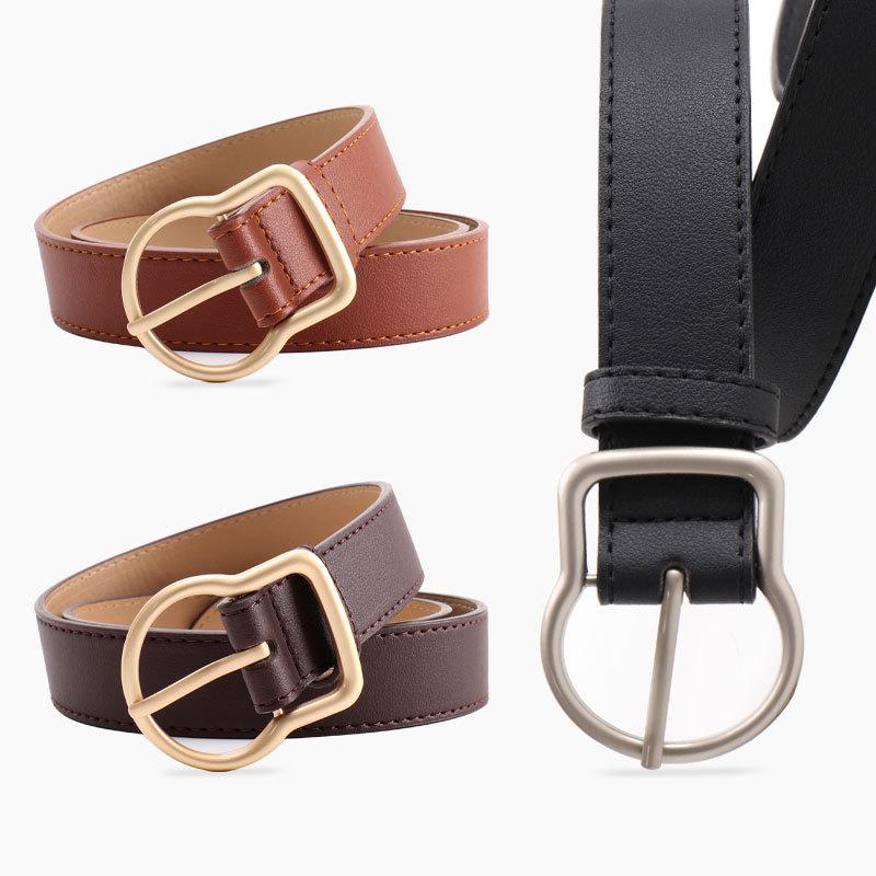 New Korean-style Fashionable Alloy Buckle Women's Belt, Versatile Jeans, Decorative Strap, Smooth and High-end Waist Belt for Women