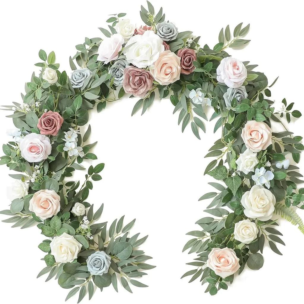 180CM Artificial Eucalyptus Willow Leaf Vine Wedding Wall Decoration Green Plant Dining Table Arrangement Eucalyptus Leaves