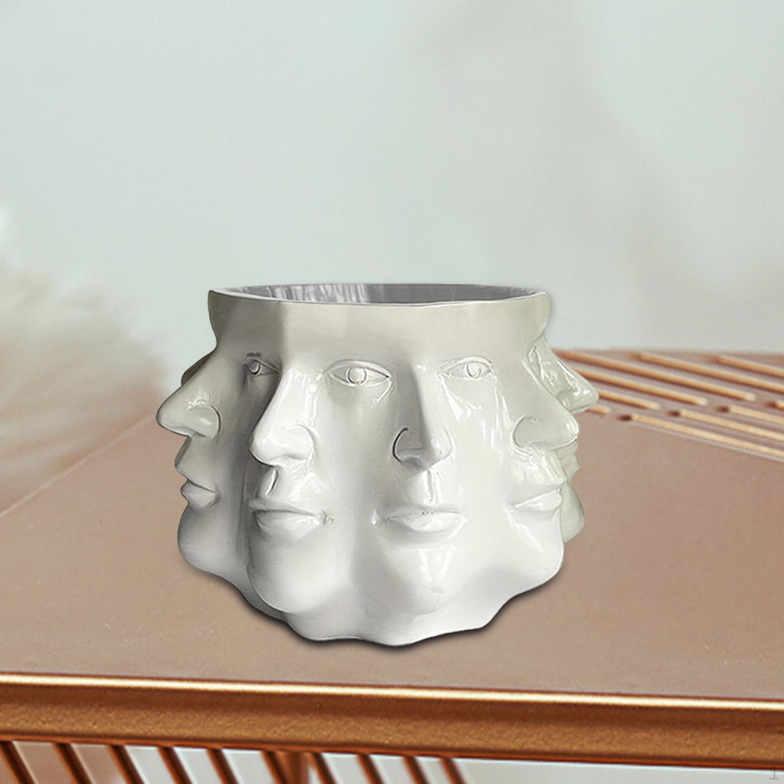 

3D многогранный цветочный горшок для домашнего декора, креативный, простой в использовании, современный, практичный, удобный для творчества из смолы белый