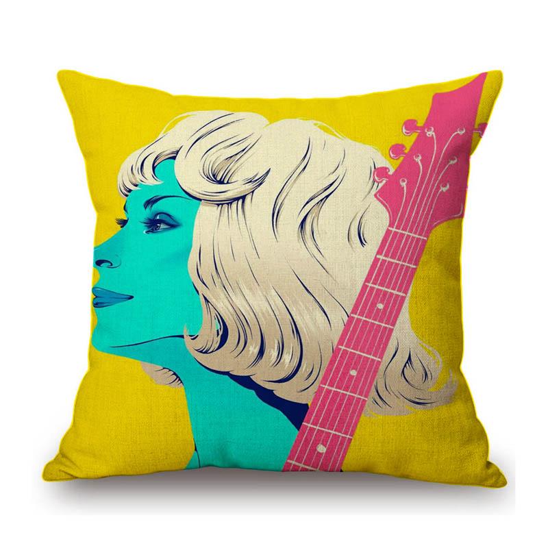 Surrealism Portrait Funky Cartoon Art Kiss Unique Illustration Cotton Linen Sofa Bench Throw Pillow Case Home Cushion Cover