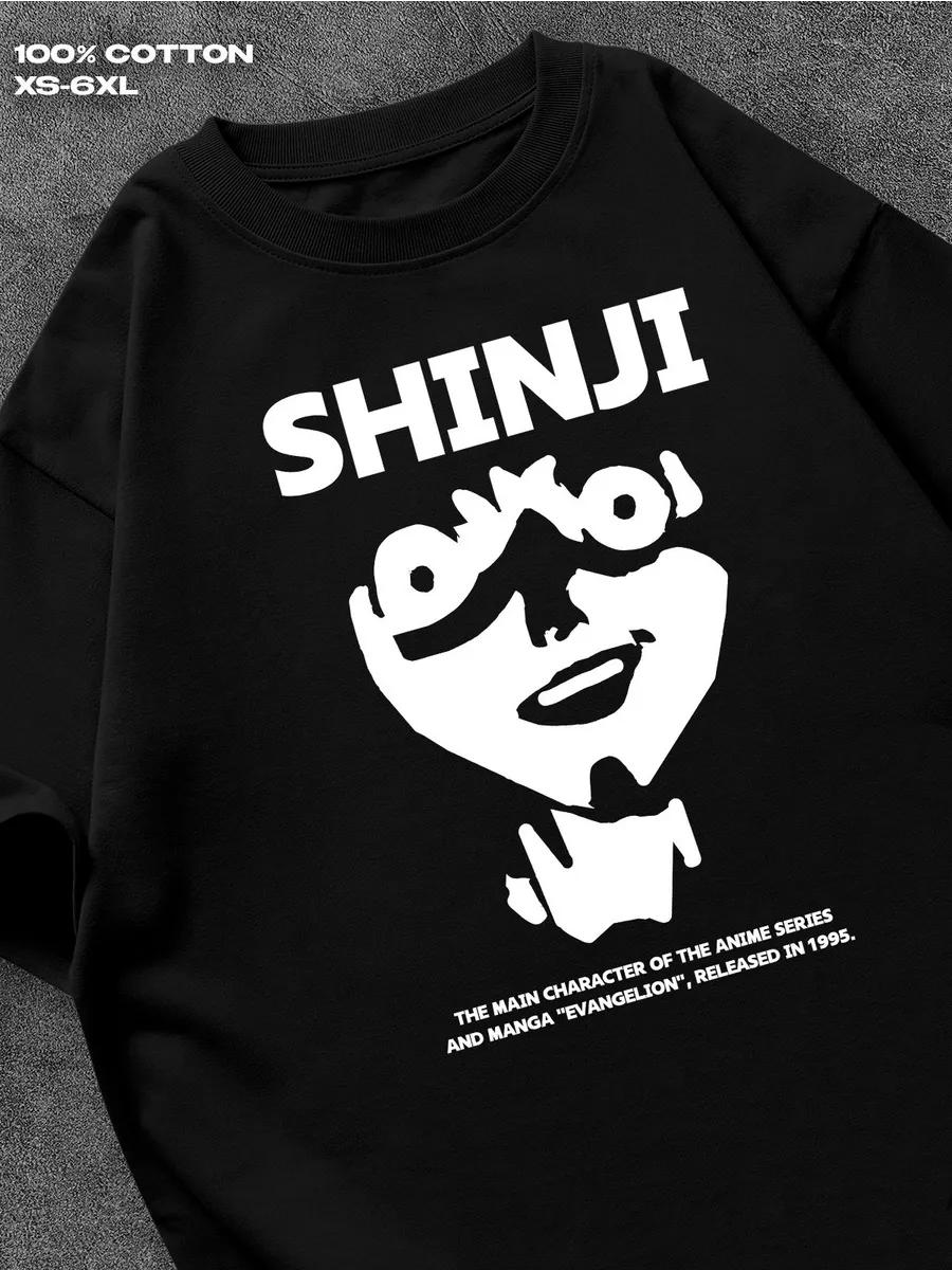 Evangelion Meme black T‑shirt Mens Tshirt Womens Tshirts with Letters Print Short Sleeves T-Shirt Casual Street Tee Shirt Top XXXL