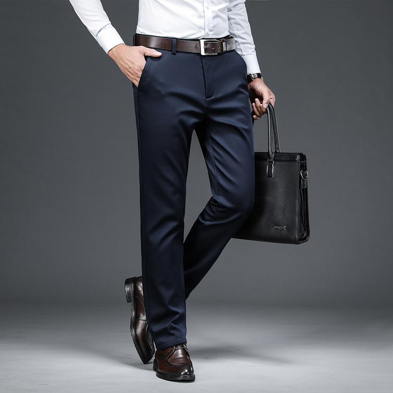 2024 Autumn And Winter New Men'S Casual Pants, Loose Straight Leg Pants With Thick Fleece And Business Warm Pants