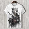 Men's T-shirts Edo Cat Samurai Warrior Japanese Art 3D Print Casual T-Shirts Men/Women Short Sleeve O-Neck Top Kid Clothing