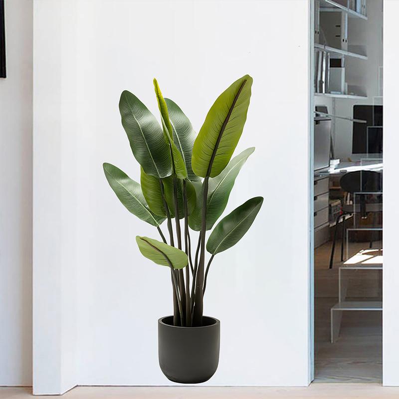 Adesivi Murali Piante Verdi Tropicali Foglie di Palma PVC Soggiorno Arte Poster in Vinile Carta da Parati Decorazione Casa Murale
