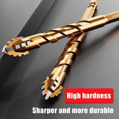 Upgraded Four-edged Sawtooth Drill Bit For Tile Drilling And Concrete Special Electric Drill Ultra-high Hardness Drill Bit