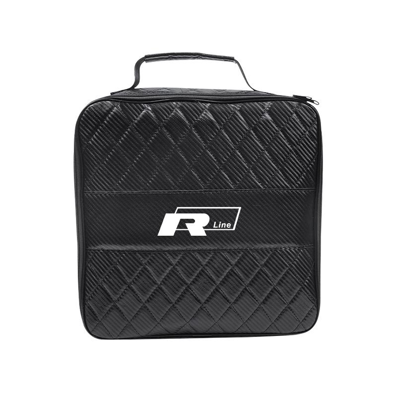 Car Charging Gun Leather Bag Storage Box Auto Accessories For VW GTI Polo Golf Passat Tiguan Arteon Touareg Taigo Jetta Hub Cap