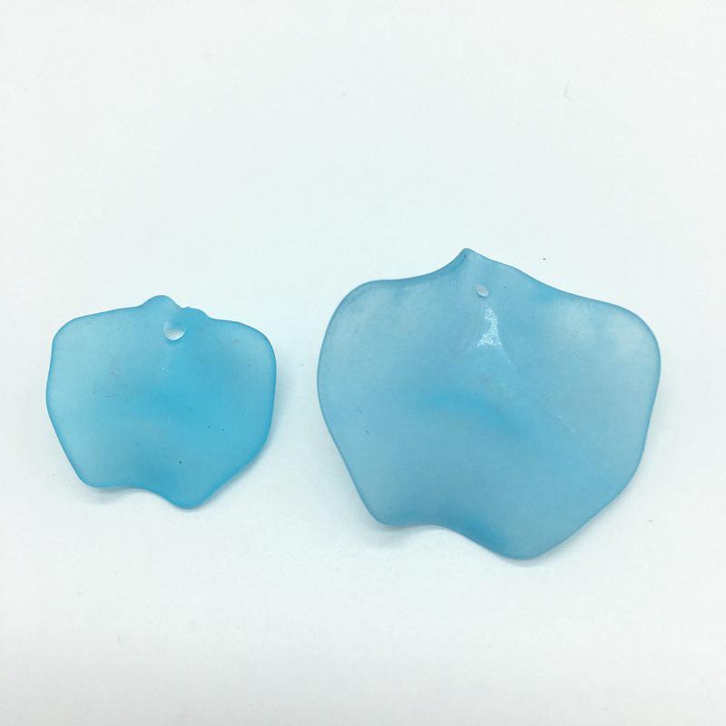 Frosted Lotus Leaf Thin Slices 24-36mm, Colored Hanging Holes for DIY Jewelry & Flower Weaving.