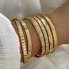 Vintage Elegantes Florales Design Goldfarbe Metall Breites Armreif Armbänder Set Für Frauen Strandparty Date Tägliche Kleidung Schmuck Geschenk 2026