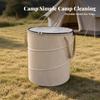 Portable Collapsible Yard Bin with Lid Heavy-Duty Foldable Trash Compact