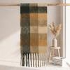 | Imitation mohair plaid scarf | Autumn and winter warm AC grid | Support LOGO customization