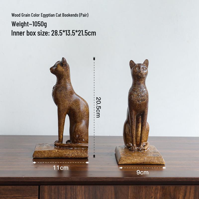 Nordisch Retro Nep Hout Egyptische Kat Beeldje voor Woonkamer of Studeerkamer Decoratie