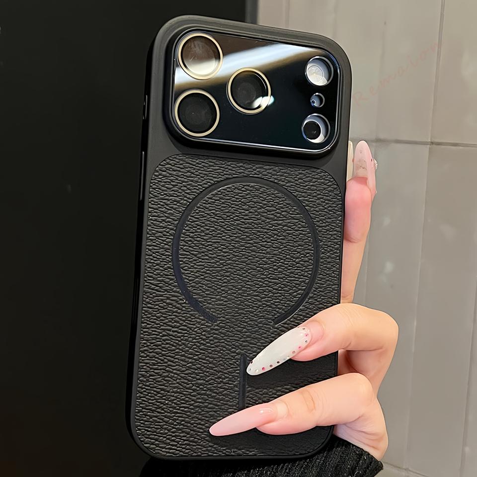 

PU Leather Magnetic Official Phone Case For iPhone 17 13 14 15 16 Pro Max Air Magsafe Wireless Charge Shockproof Protector Cover For iPhone 17Air