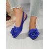 Classic Big Flower Pointed Toe Sandals Women 2025 Summer Flat Heels Light Weight Shoes Women Comfortable Daily Leopard Shoes