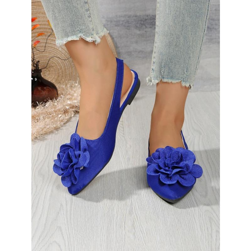 Classic Big Flower Pointed Toe Sandals Women 2025 Summer Flat Heels Light Weight Shoes Women Comfortable Daily Leopard Shoes