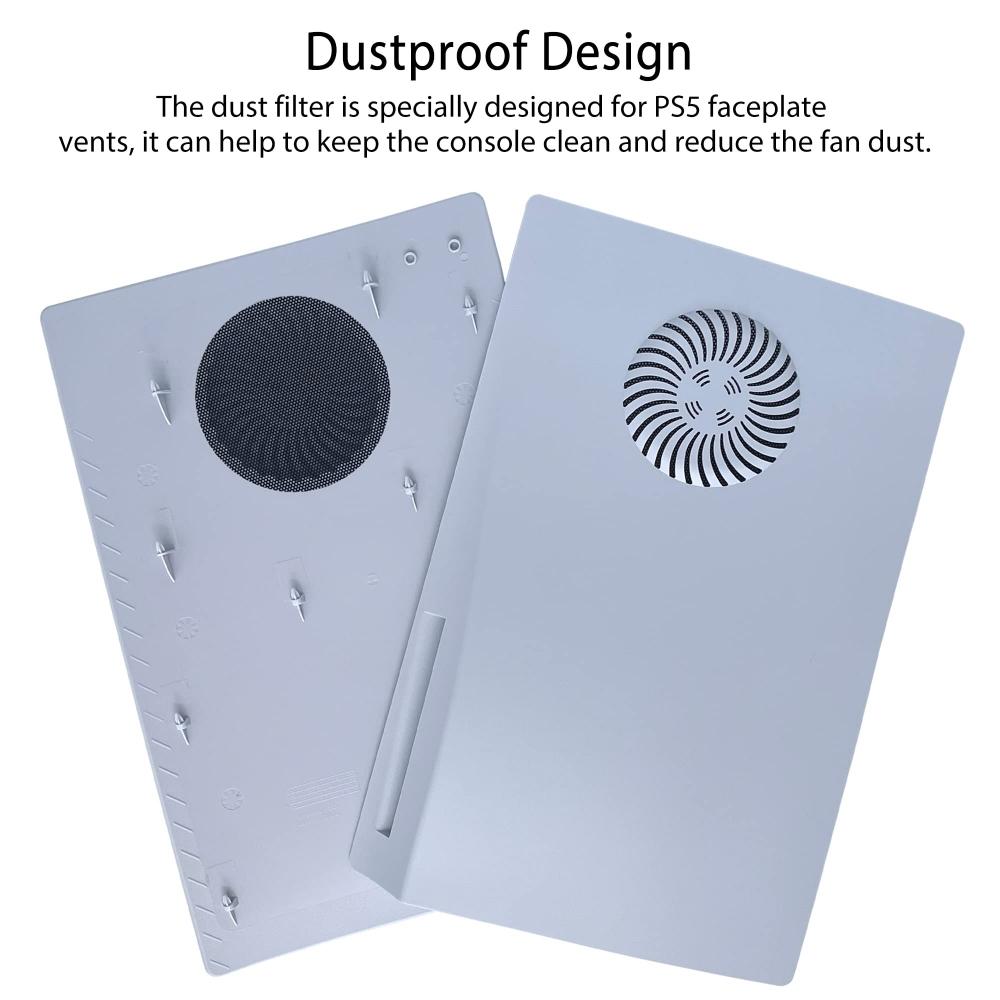PS5 Faceplate with Cooling Hole Dust Filter for Disc Version DOBEWINGDELOU PS5 Faceplate Console Cover Replacement Side Plate Shell Dustproof Accessor