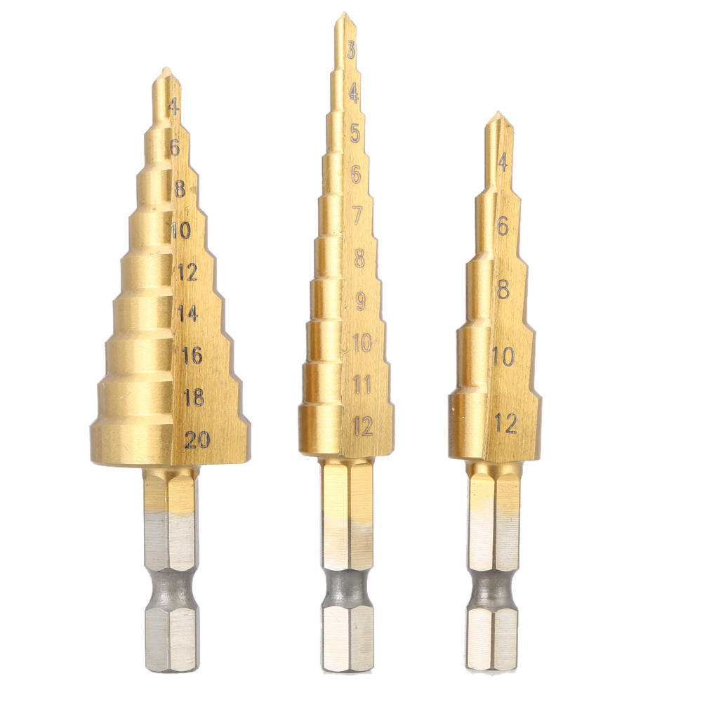 1PCS Haute Qualité 3-12 mm Haute Vitesse Acier Triangle Shank Pagode Étape Drill Bits