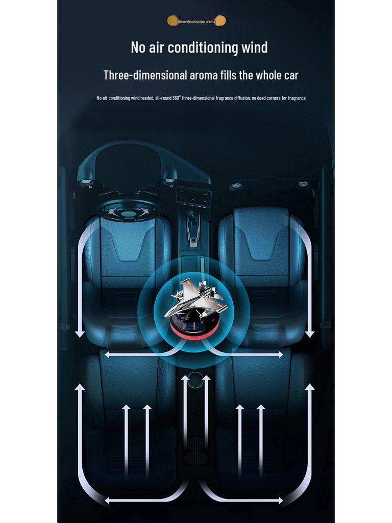 Solar Car Air Freshener & Odor Eliminator: High-End Rotating Ornament for Men's Car Interiors
