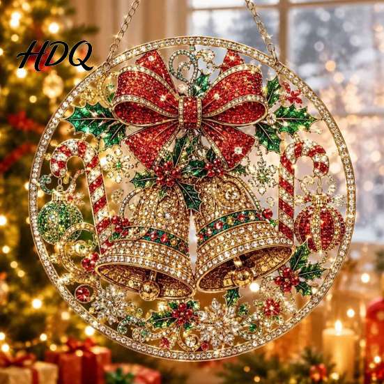 Decorative Hanging Ornaments for Home Christmas Diamond Art Ornament 2D Acrylic Pearl Painting Gift Friends
