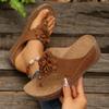 2025 Foreign Trade Summer New Women's Toe Platform Slippers Large Size Toe Platform Beach Shoes
