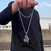 Metall Stahl Halskette für Männer mit einzigartigem Anhänger, Punk Style Kettenhalskette Verstellbarer Modeschmuck für Freund