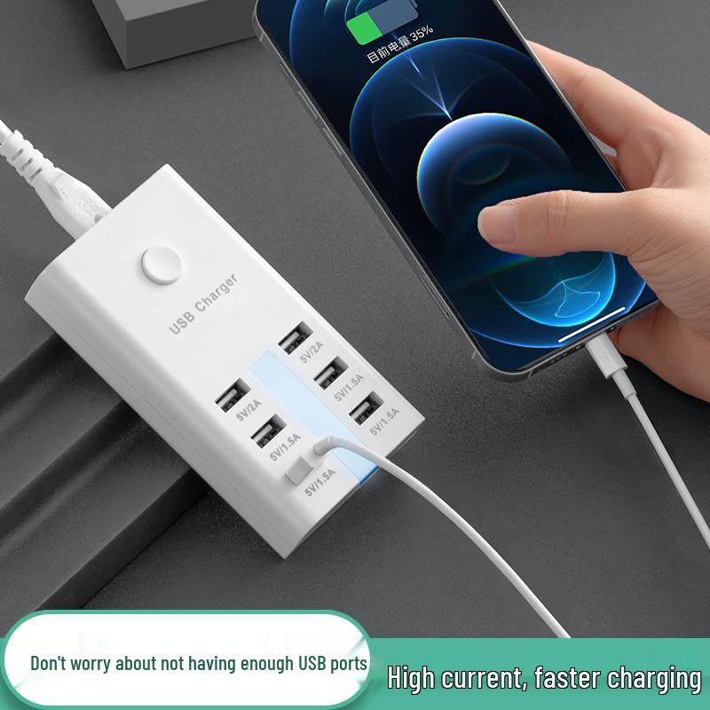 Travel Power Strip with Multi-USB Ports and Extension Cord