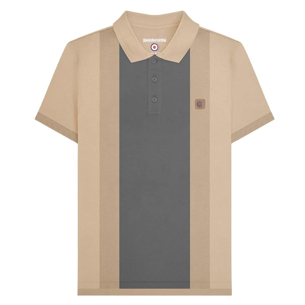 LAMBRETTA Men's Contrast Panel Vintage Polo Shirt