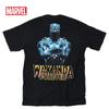 EVERSOUL Marvel T-Shirt, Short Sleeve, Black Panther, Avengers, Venom, Hulk, Iron Man, Movie Gift, Men's, Black, Size L [Parallel Import]