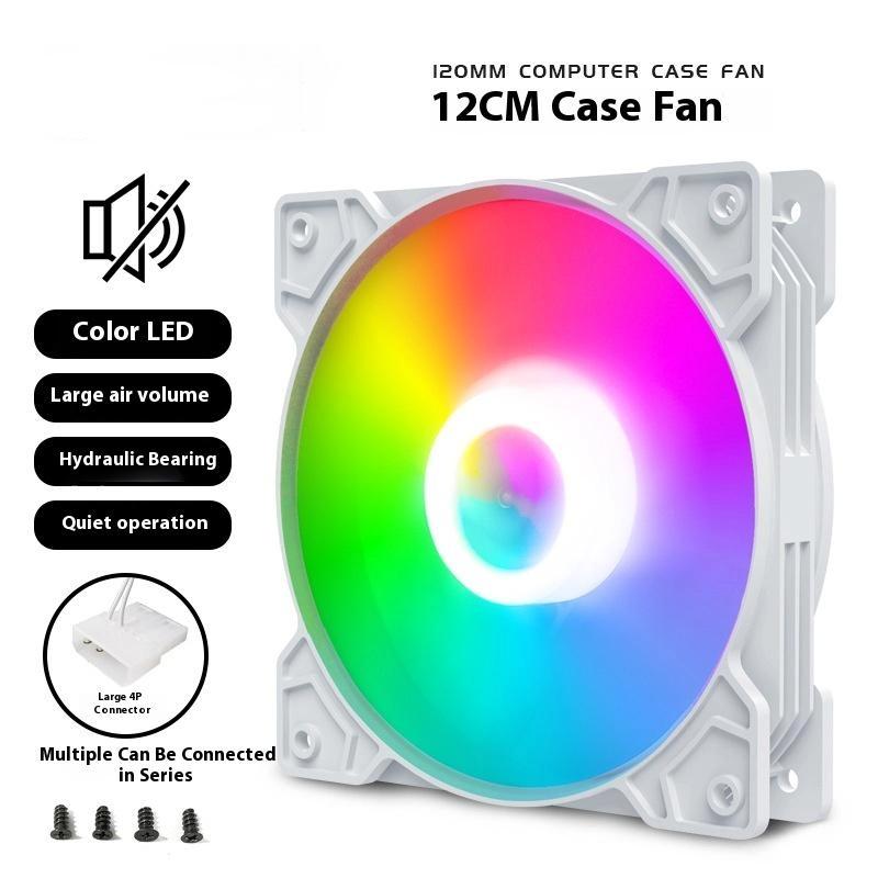 120mm PC Case Fan Cooler Adjustable De-vibration Rubber Led Computer Cooling Fan 12V Mute Ventilador PC Computer Cool Fan