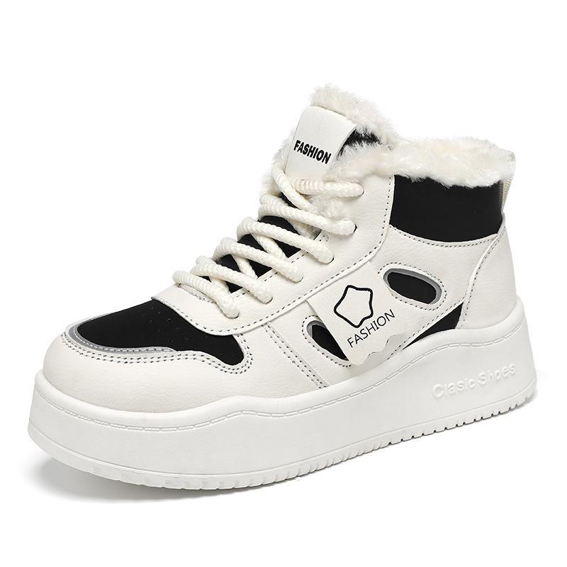 

Winter little white shoes cotton shoes cold-resistant and non-slip 41 high-top snow boots women s new velvet 2025 thickened large size women s shoes 35