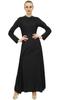 Bimba Women's Mandarin Collar Black Jilbab Dress With Pockets Full Sleeve-10