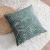 1Pc Velvet Leaf Throw Pillow Covers, Modern Square Decorative Pillowcase, Neutral Palm Cushion Case for Sofa Couch 18 x 18 Inch