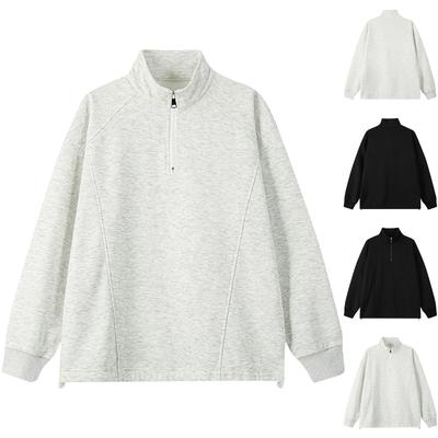 Stehkragen Halb-Reißverschluss Fleece Sweatshirt Modisches Lässiges Sportoberteil